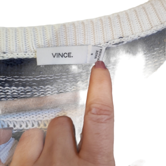 EUC Vince Blue Ombre Striped Gradient Knit Sweater - Picture 8 of 10